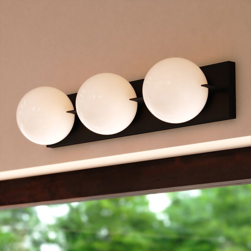 Vaxcel Parkview 3 Light Vanity Light Matte Black