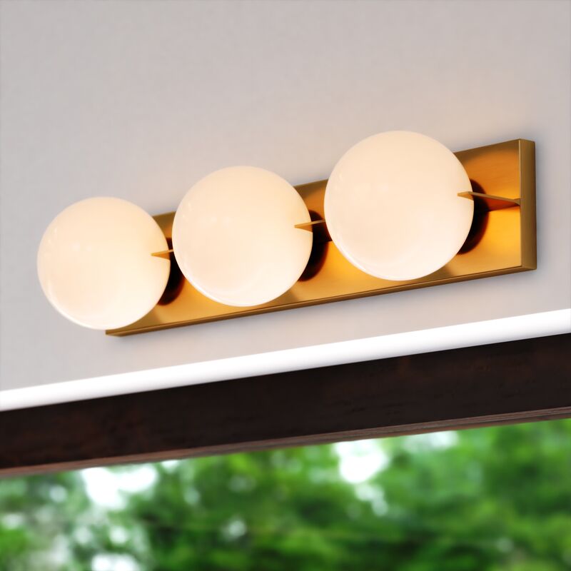 Vaxcel Parkview 3 Light Vanity Light Satin Brass