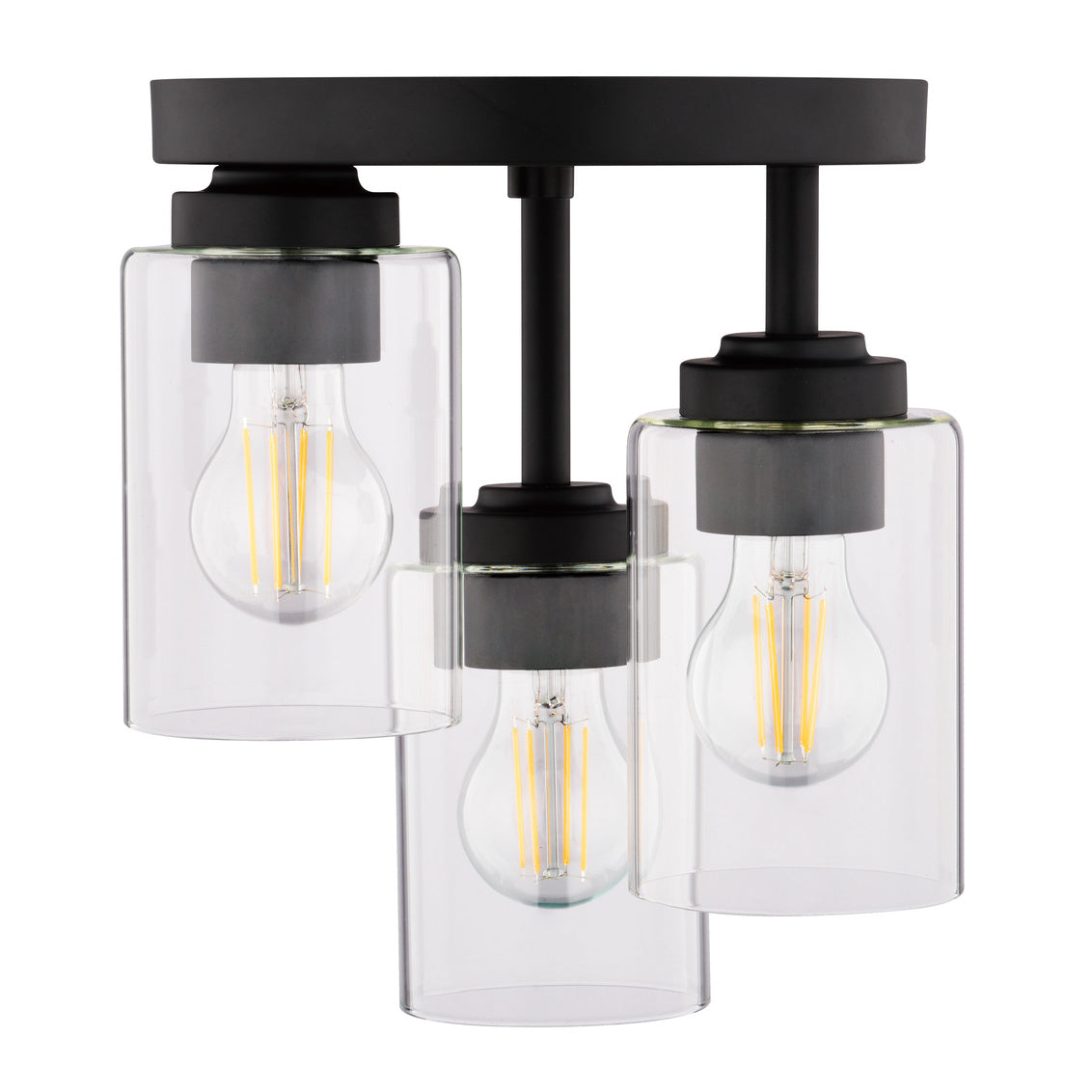 Vaxcel Preston 12.5-in W LED Flush Mount Matte Black