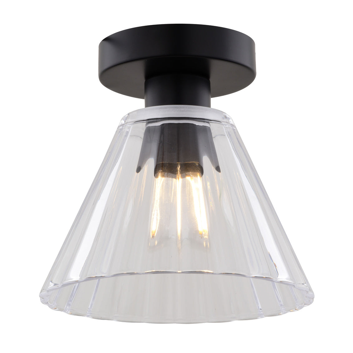 Vaxcel Preston 12.5-in W LED Flush Mount Matte Black