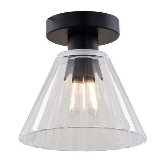 Vaxcel Preston 12.5-in W LED Flush Mount Matte Black