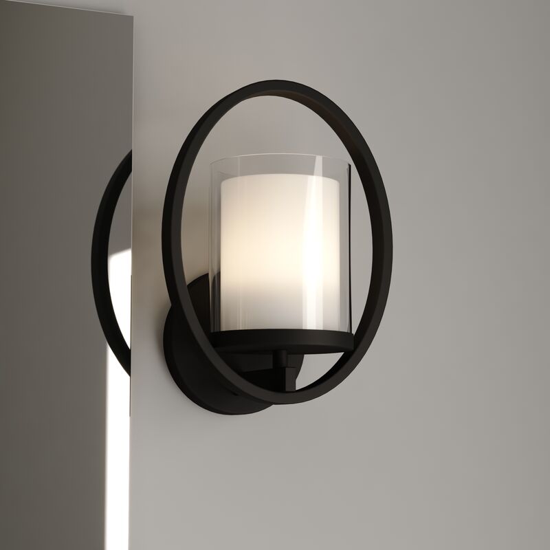 Vaxcel Princeton 8-in. Wall Light Black