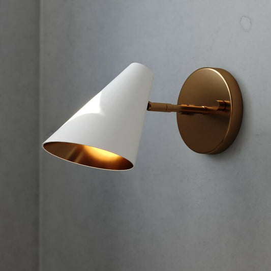 Vaxcel Pryce 4.5-in. Wall Light Matte White and Satin Brass