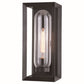 Vaxcel Pullman 1-Light Black Modern Industrial Outdoor Wall Sconce Clear Glass