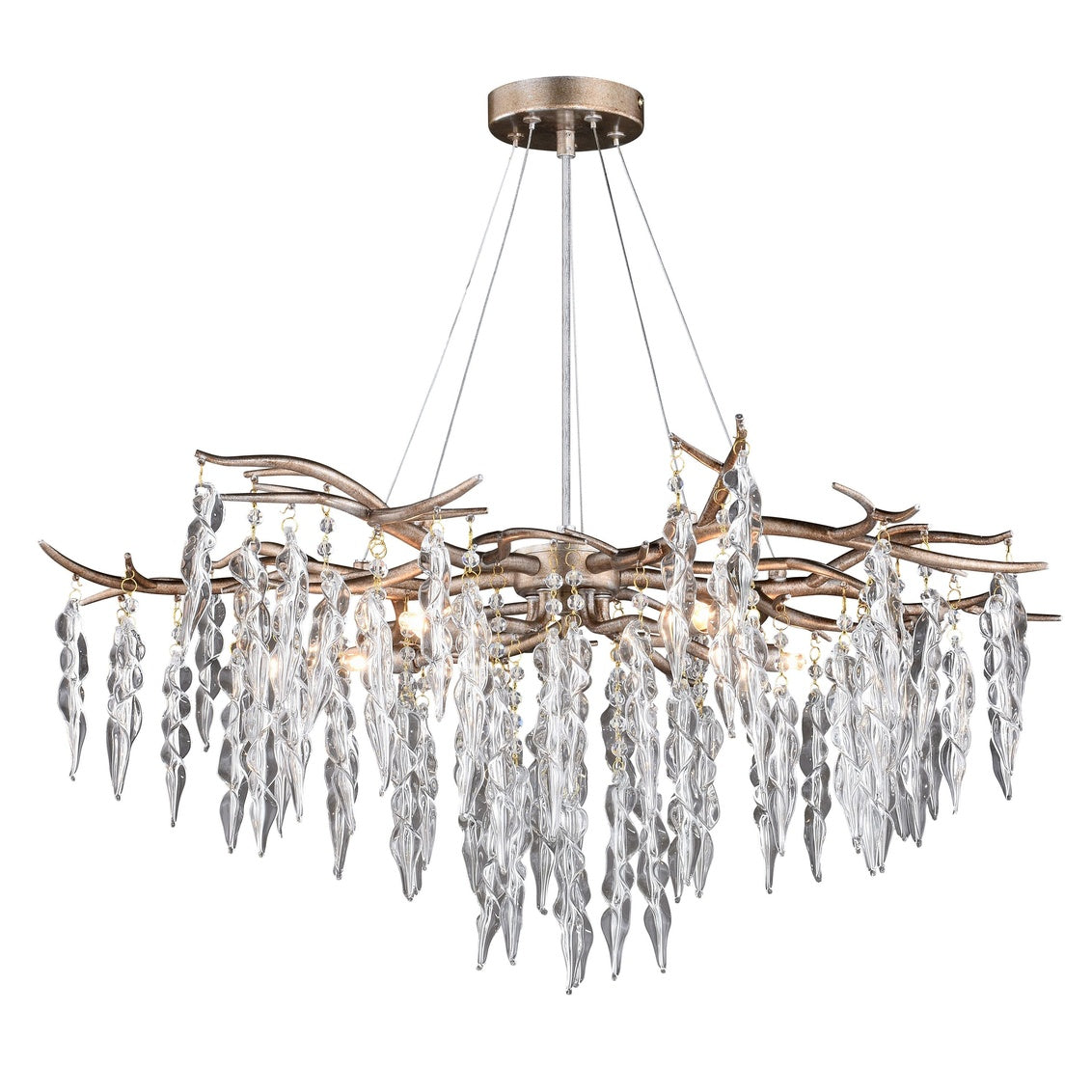 Vaxcel Rainier 5-Light Silver Crystal Waterfall Chandelier