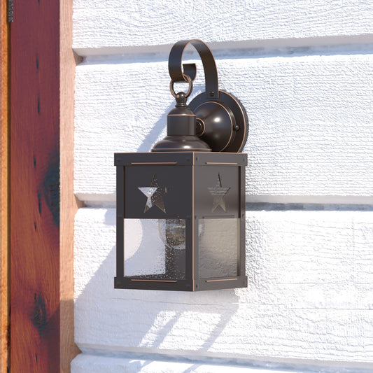 Vaxcel Ranger 1-Light Bronze Rustic Texas Star Outdoor Wall Lantern