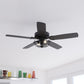 Vaxcel Reed 48" Matte Black Farmhouse Ceiling Fan with LED Cage Light Kit and Pull Chains