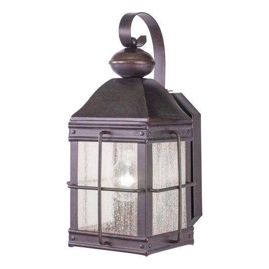 Vaxcel Revere 1-Light Bronze Rectangle Outdoor Wall Lantern Clear Glass
