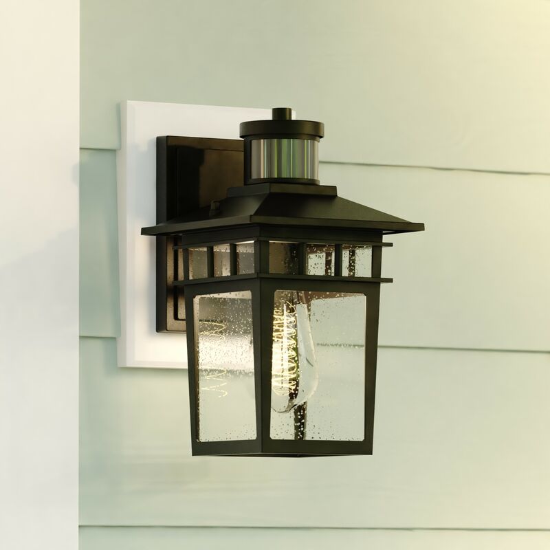 Vaxcel Ridge Dualux 6.5-in. Outdoor Motion Sensor Wall Light Textured Black