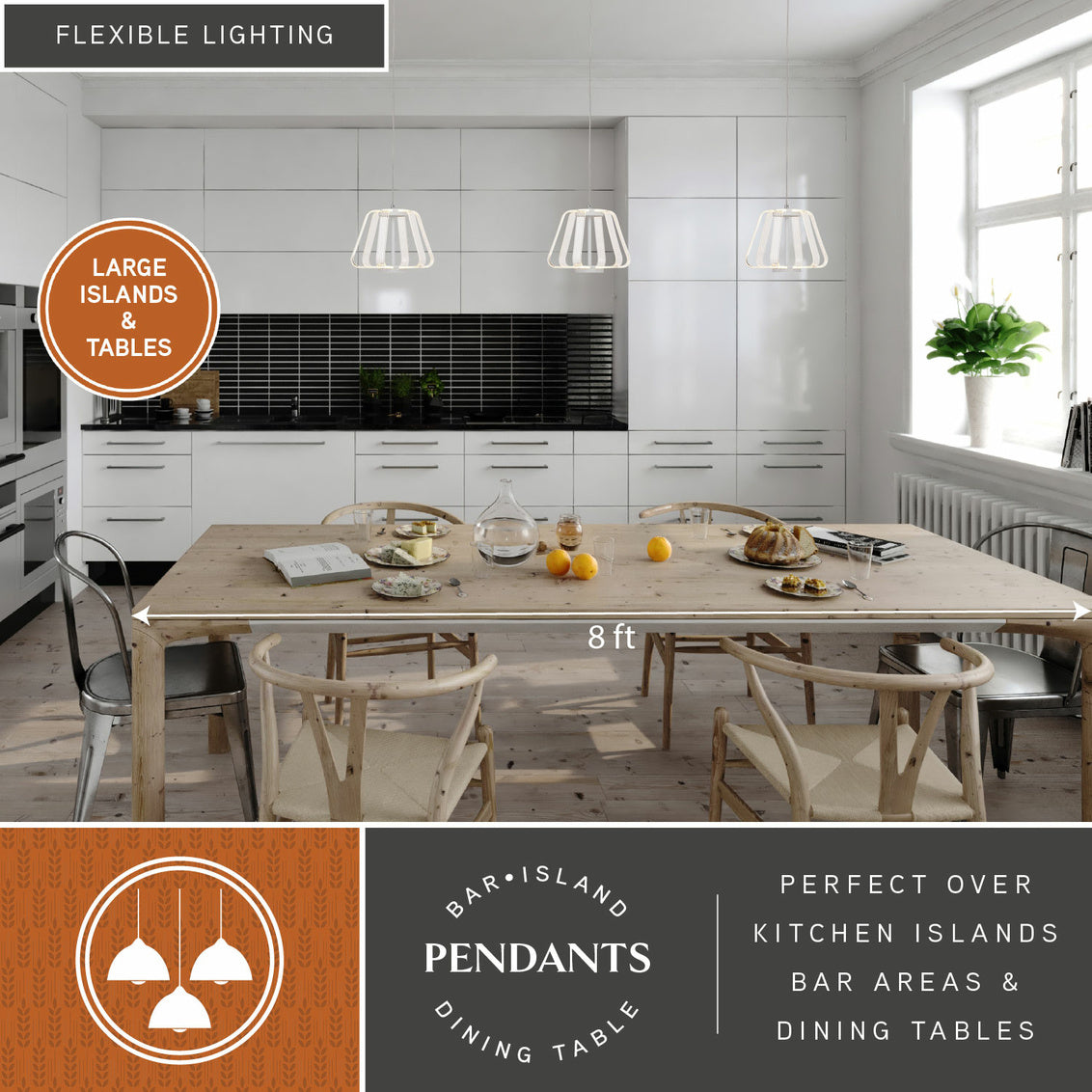 Vaxcel Ridgeway 11.5-in LED Pendant White
