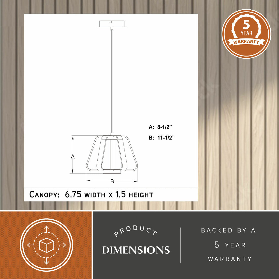 Vaxcel Ridgeway 11.5-in LED Pendant White