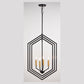 Vaxcel Riley 18-in. 4 Light Pendant Black and Satin Brass