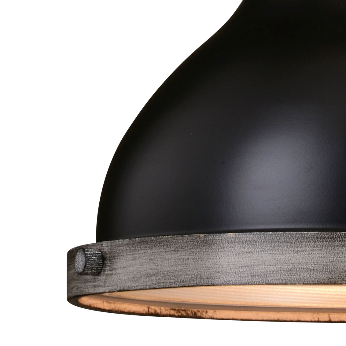 Vaxcel Sheffield 10-in. Pendant New Bronze and Distressed Ash with Light Silver Inner