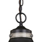 Vaxcel Sheffield 15-in. Pendant New Bronze and Distressed Ash with Light Silver Inner