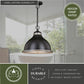 Vaxcel Sheffield 15-in. Pendant New Bronze and Distressed Ash with Light Silver Inner