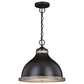 Vaxcel Sheffield 15-in. Pendant New Bronze and Distressed Ash with Light Silver Inner