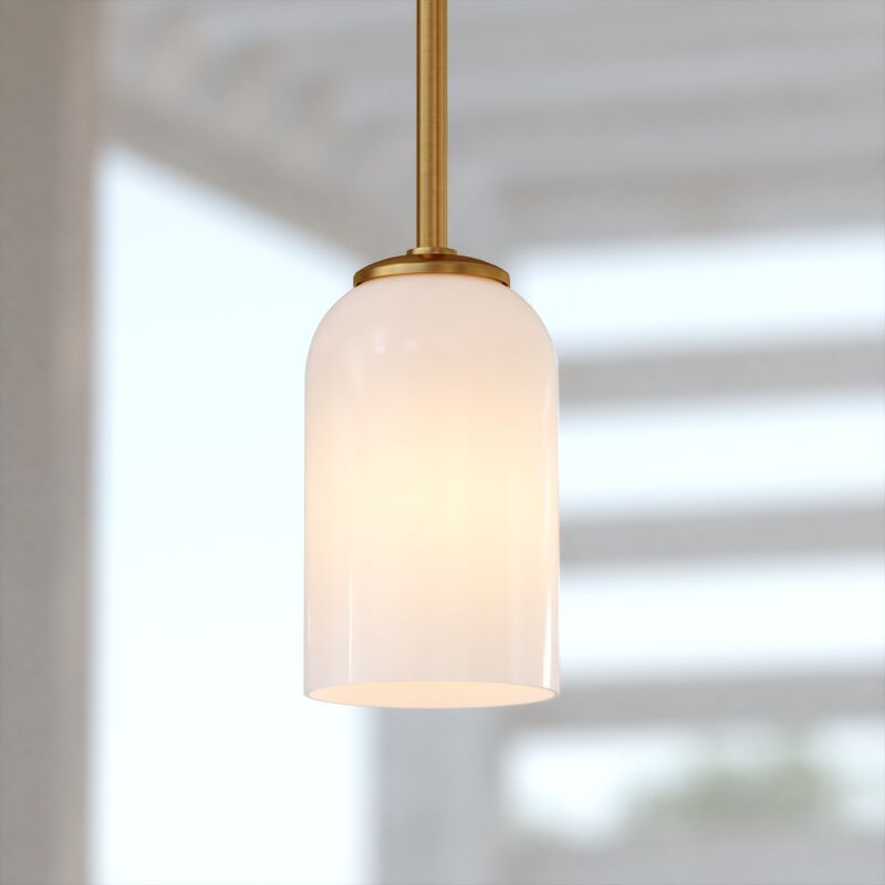 Vaxcel Shelby 5-in. 1 Light Mini Pendant Natural Brass