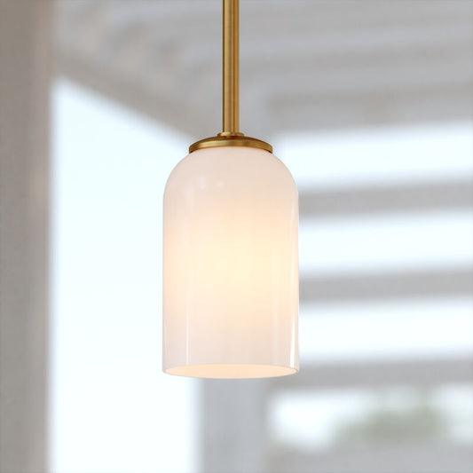 Vaxcel Shelby 5-in. 1 Light Mini Pendant Natural Brass