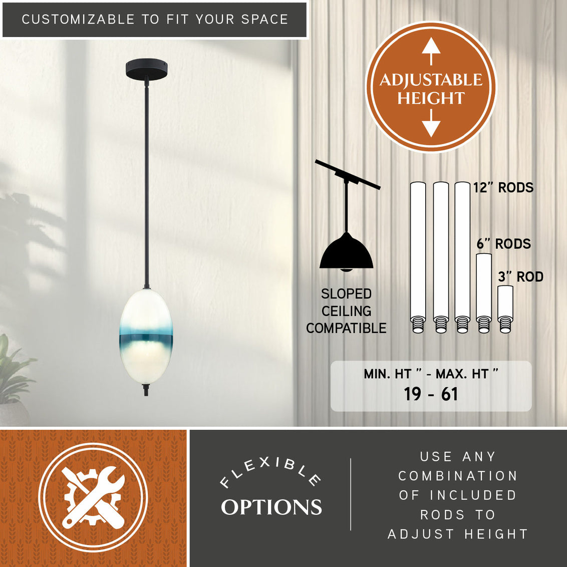 Vaxcel Somerset 6.25 in. W LED Mini Pendant Oil Rubbed Bronze