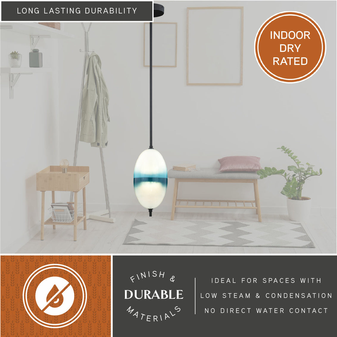 Vaxcel Somerset 6.25 in. W LED Mini Pendant Oil Rubbed Bronze