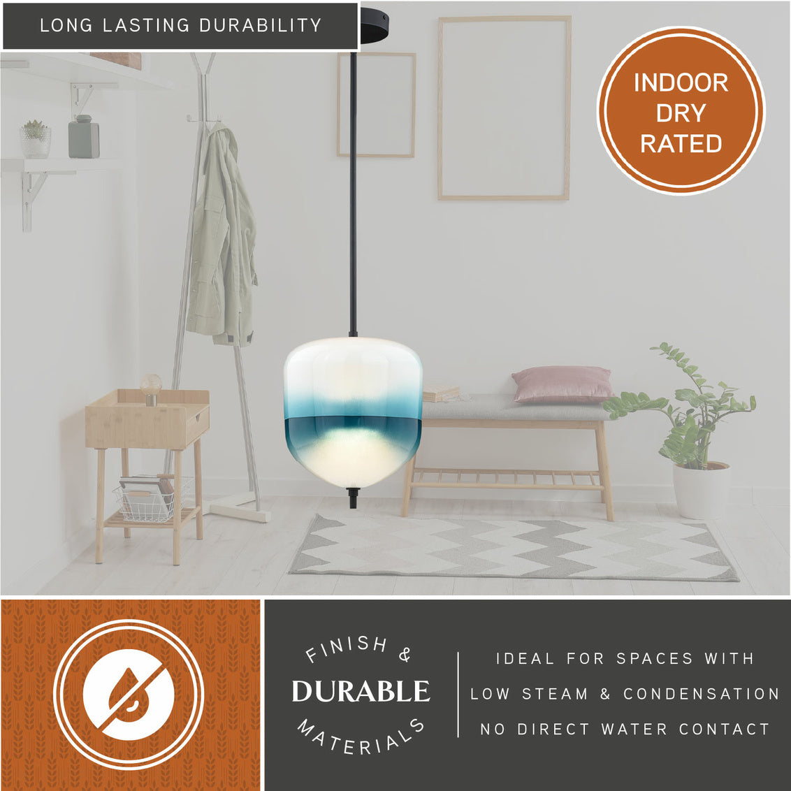 Vaxcel Somerset 9.25 in. W LED Mini Pendant Oil Rubbed Bronze