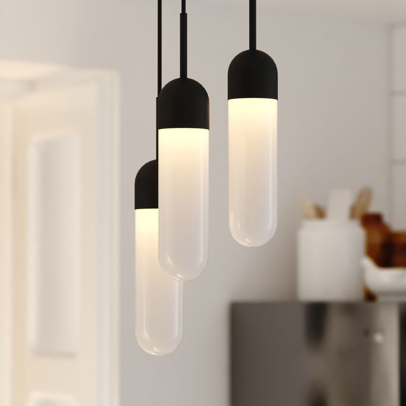 Vaxcel Thalia 10-in. 3 Light Pendant Matte Black