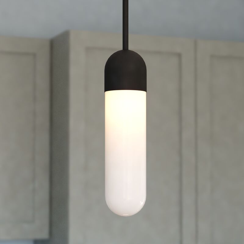Vaxcel Thalia 4.75-in. 1 Light Mini Pendant Matte Black