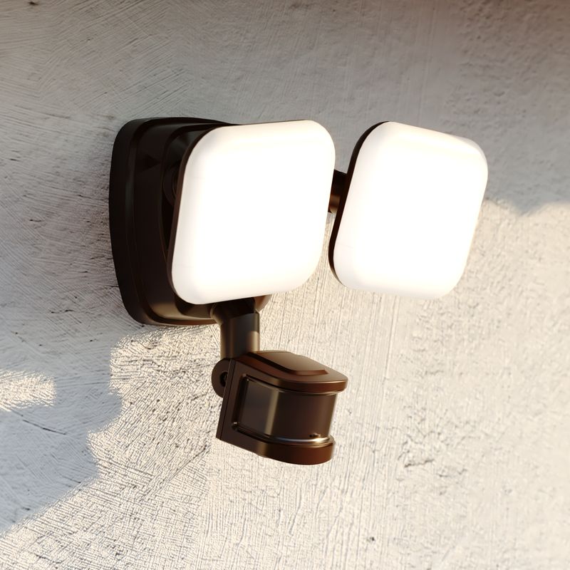 Vaxcel Theta 2 Light LED Outdoor Motion Sensor Flood Light Bronze