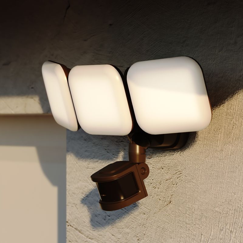 Vaxcel Theta 3 Light LED Outdoor Motion Sensor Flood Light Bronze