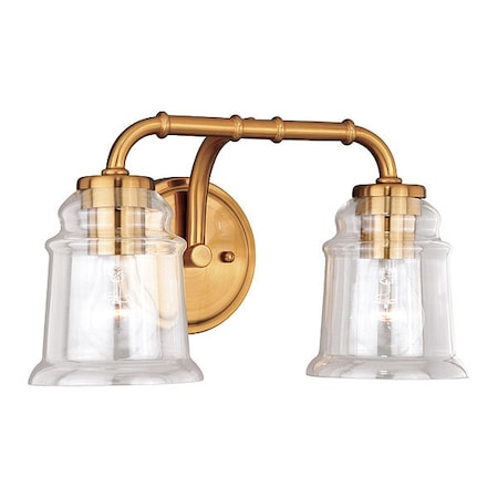 Vaxcel Toledo 2-Light Brass Industrial Jar Bathroom Vanity Fixture