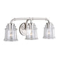 Vaxcel Toledo 3-Light Satin Nickel Industrial Jar Bathroom Vanity Fixture
