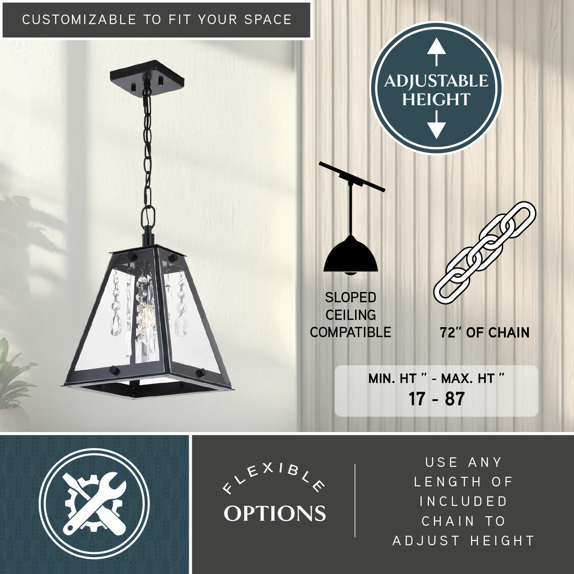 Vaxcel Tremont 10 in. W Pendant Matte Black