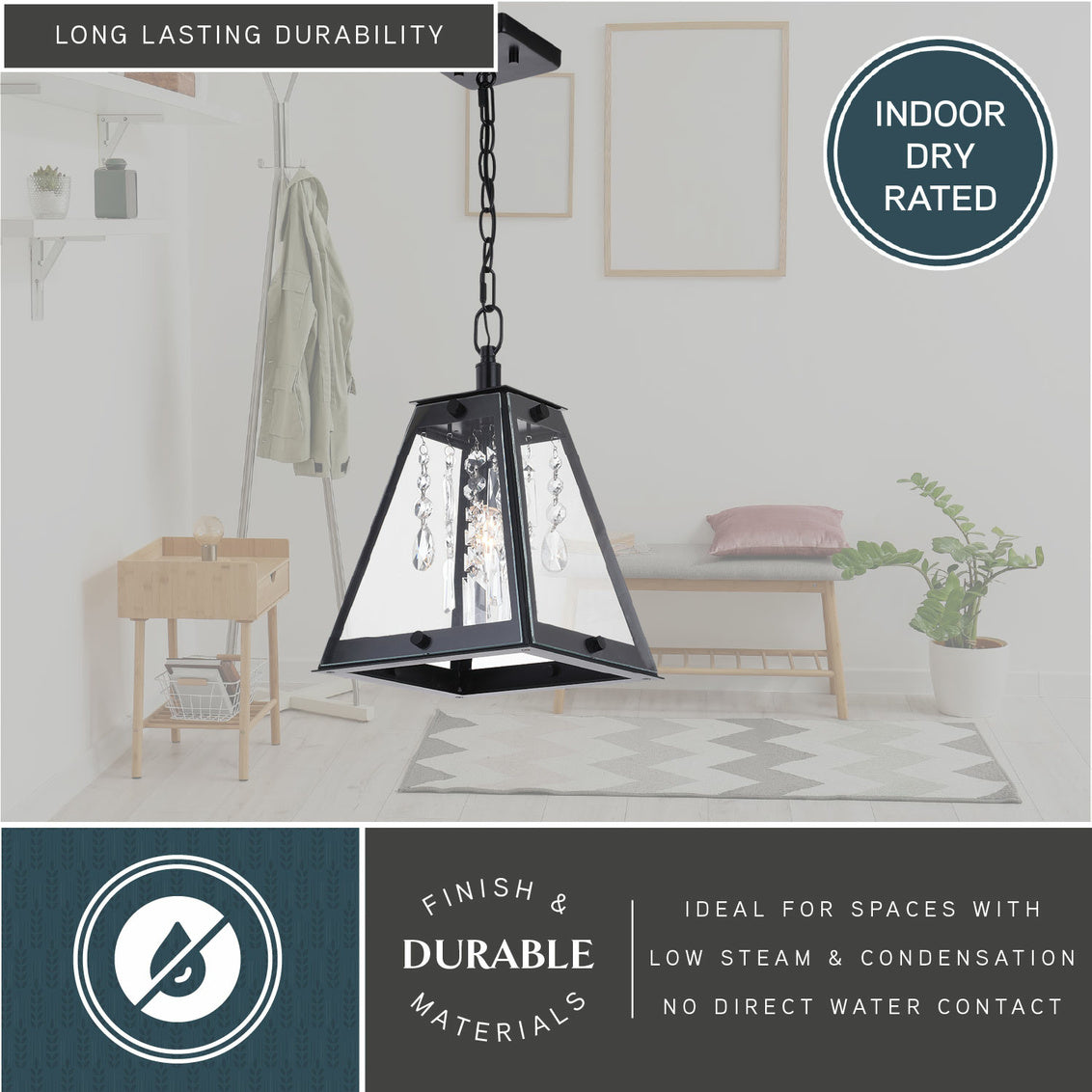 Vaxcel Tremont 10 in. W Pendant Matte Black