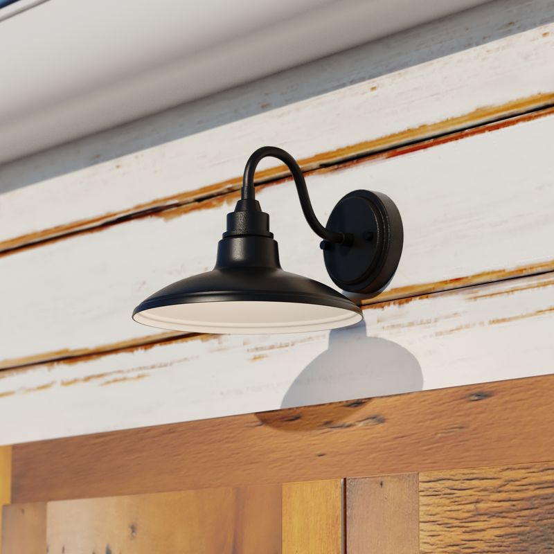 Vaxcel Tucson 10-in. LED Outdoor Wall Light Textured Black and White