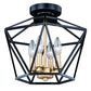 Vaxcel Turin 14.5" W Bronze Gold Geometric Cage Candle Semi Flush Mount Ceiling Light