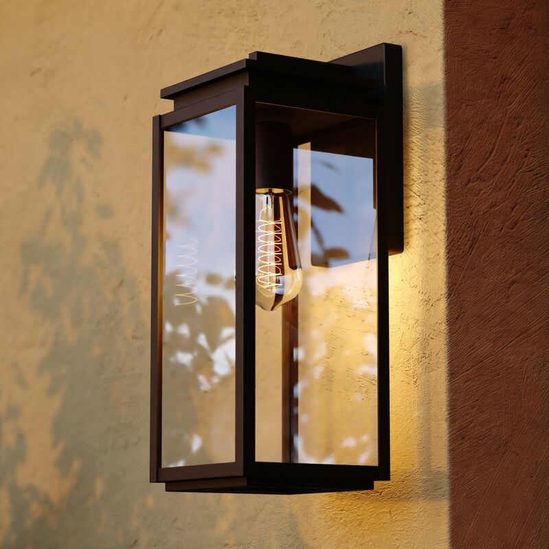 Vaxcel Uptown 6-in. W Outdoor Wall Light Matte Black