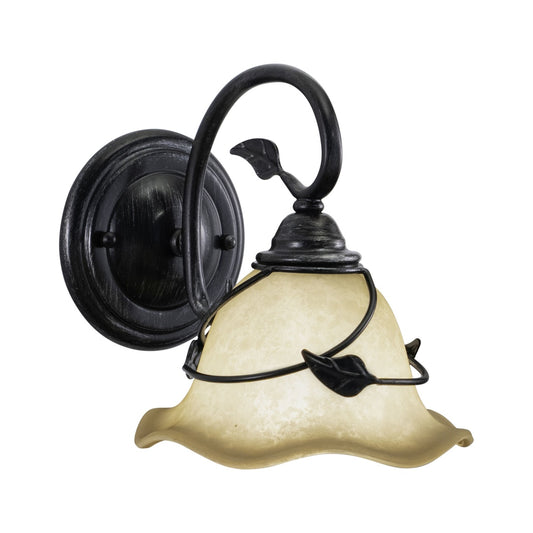 Vaxcel Vine 1-Light Black Rustic Bathroom Wall Fixture