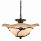 Vaxcel Vine 15" W Black Rustic Semi Flush Mount Ceiling Light Amber Glass