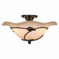 Vaxcel Vine 15" W Black Rustic Semi Flush Mount Ceiling Light Amber Glass