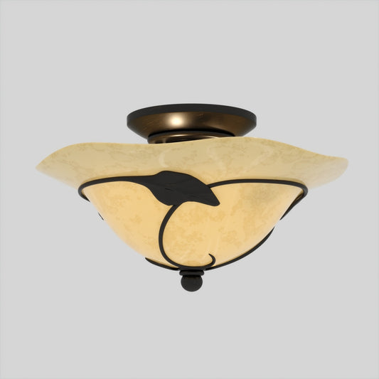 Vaxcel Vine 2-Light LED Black Rustic Semi Flush Ceiling Light or Fan Light Kit