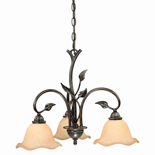 Vaxcel Vine 3-Light Black Rustic Chandelier
