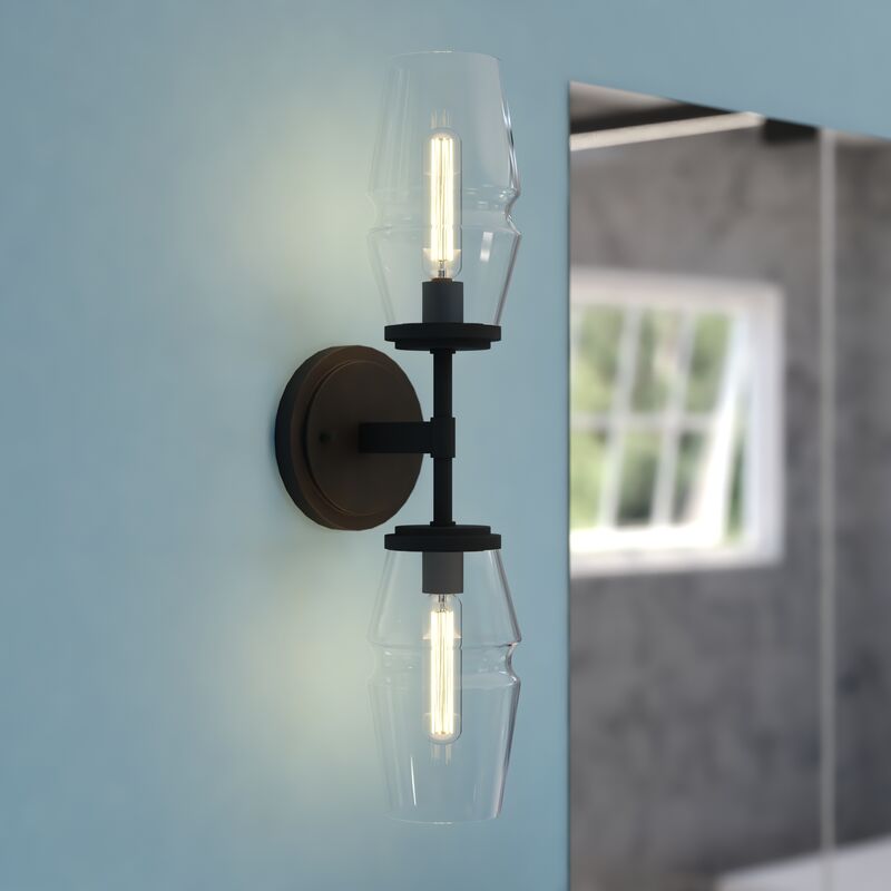Vaxcel Warren 18.5-in. 2 Light Wall Light Matte Black