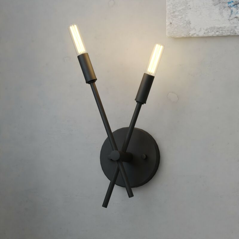 Vaxcel Warwick 5.75-in. W 2 Light Wall Light Matte Black