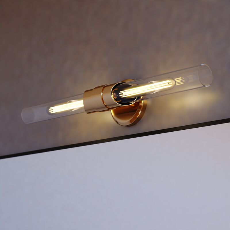 Vaxcel Webster 24.5-in. 2 Light Wall Light Natural Brass