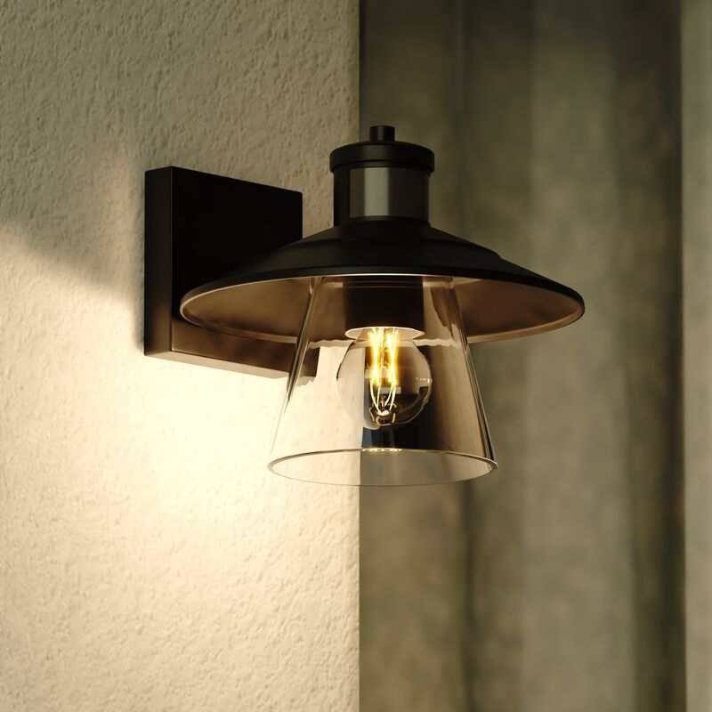Vaxcel Westport Dualux 10-in. Outdoor Motion Sensor Wall Light Textured Black