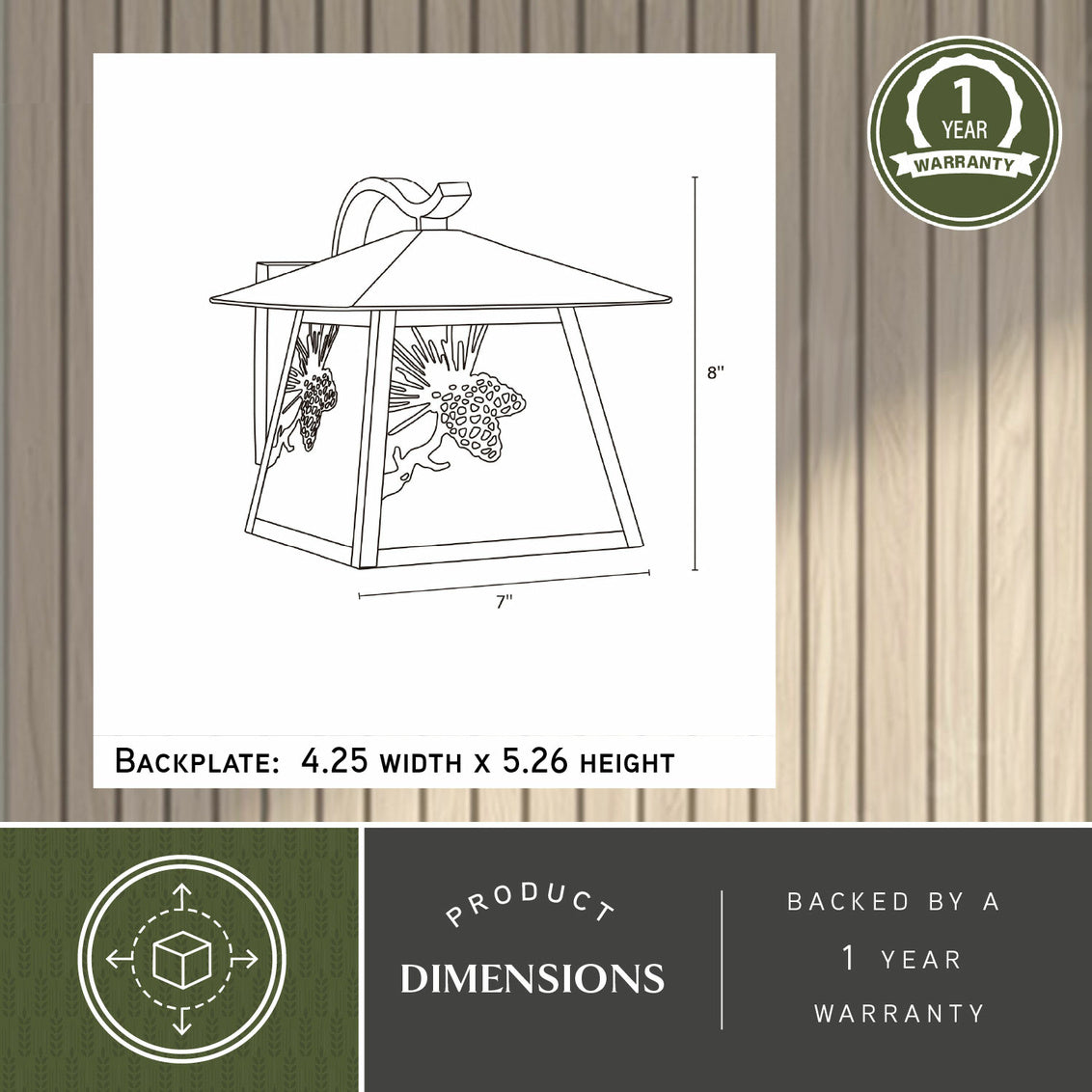 Vaxcel Whitebark 9.25-in Outdoor Wall Light Olde World Patina