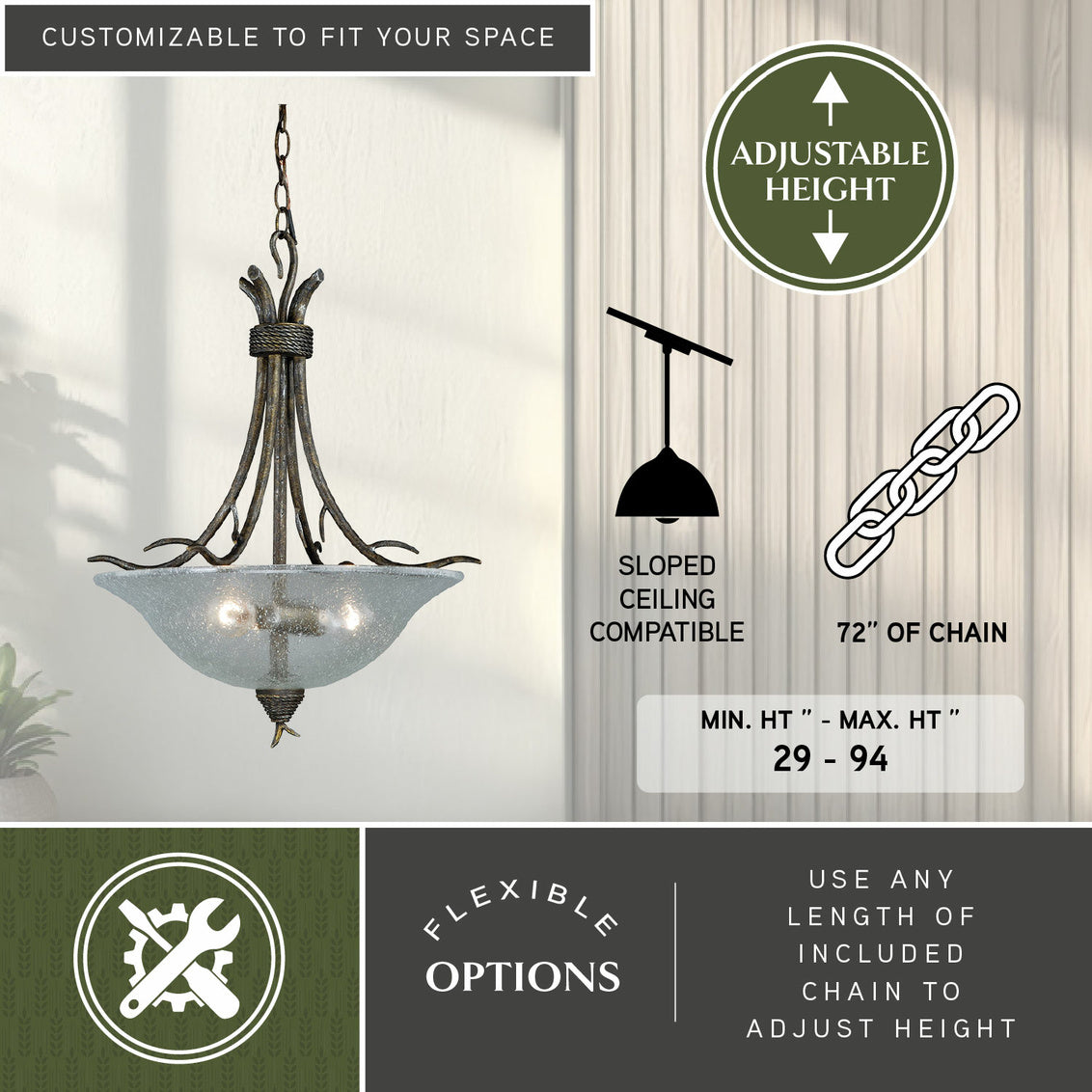 Vaxcel Whitebark 9.25-in Outdoor Wall Light Olde World Patina
