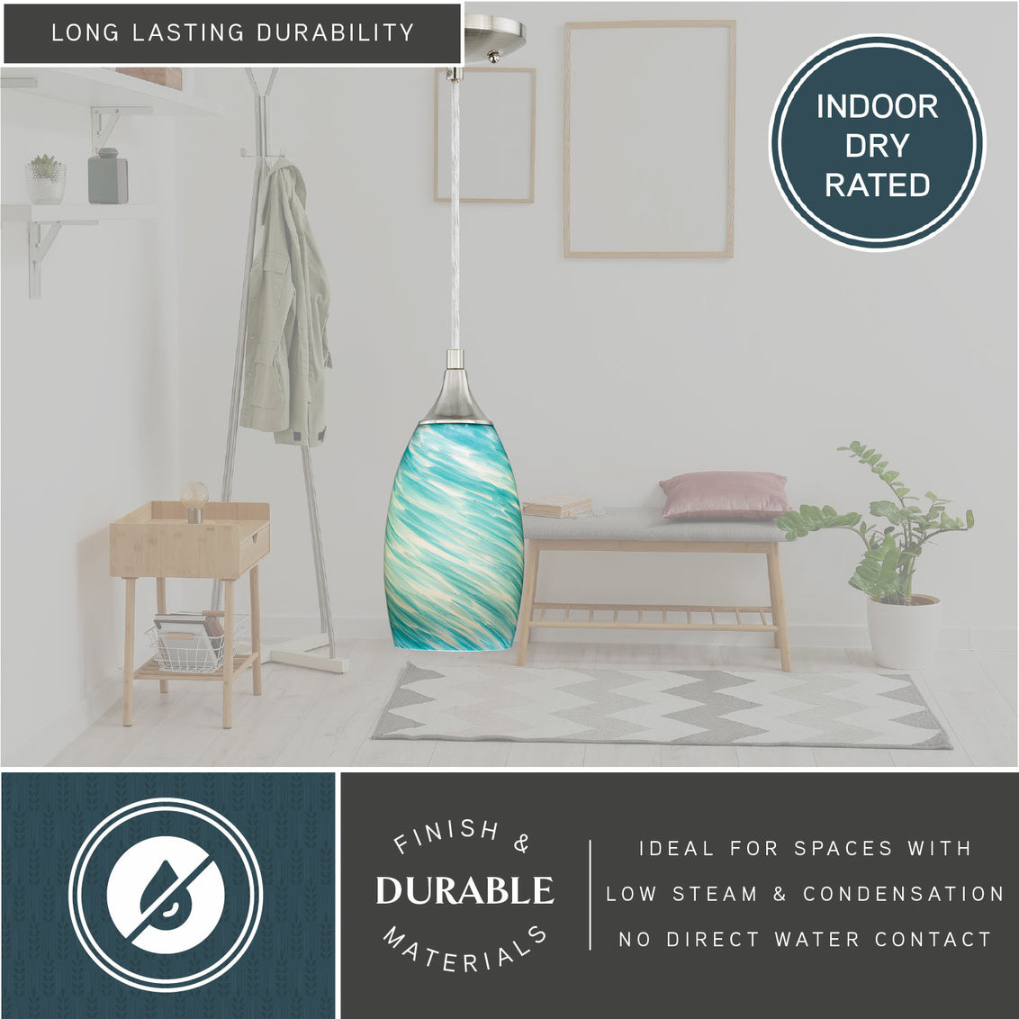 Vaxcel Wicker Park 8L Linear Chandelier Warm Pewter