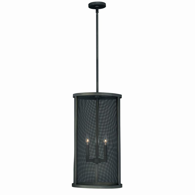 Vaxcel Wicker Park 8L Linear Chandelier Warm Pewter