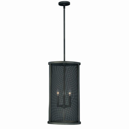 Vaxcel Wicker Park 8L Linear Chandelier Warm Pewter